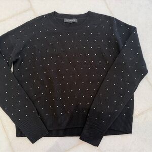 INTERMIX Black Crewneck Sweater with White rhinestones